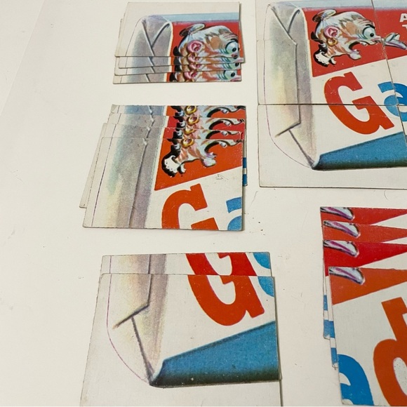 Vintage Wacky Packages Puzzle Checklist Cards Gadzooka and Kong Fu Incomplete - Picture 8 of 13